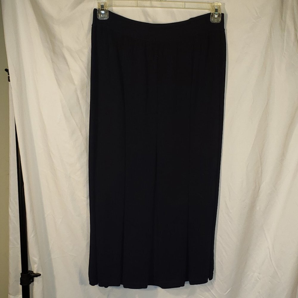 Ladies NICAYA Semi-Pleated Skirt in Navy Blue w/Elastic Waist - S